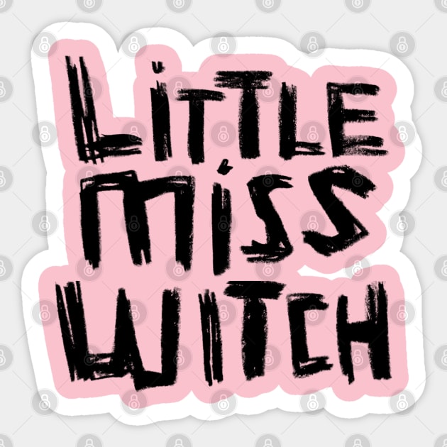 Little Miss Witch For Girl Halloween Sticker by badlydrawnbabe